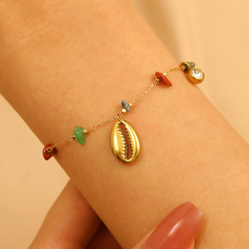 Women's Exquisite Stainless Steel Seashell Bracelet, Ocean-Inspired